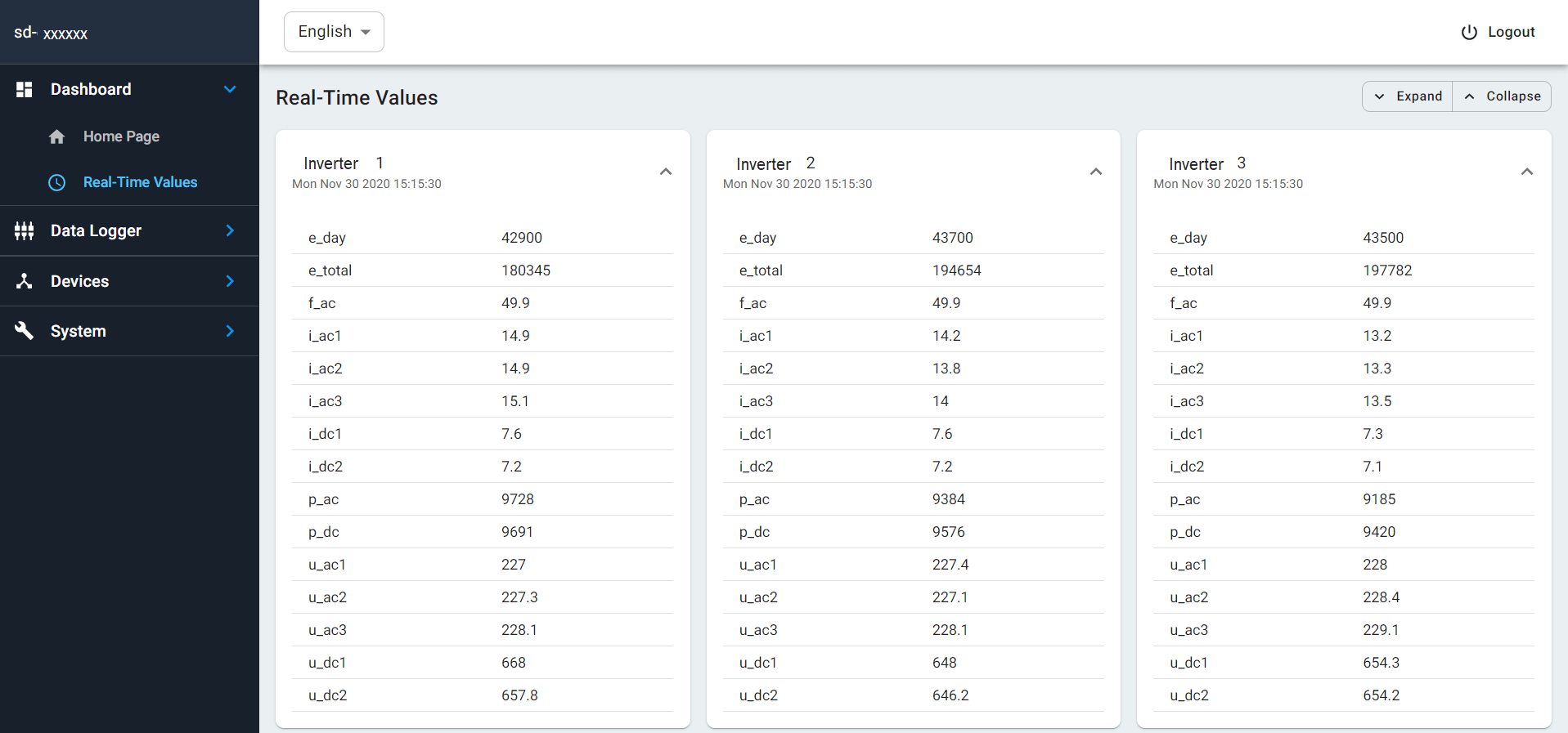 Real Time Values