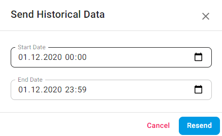 Send historical data