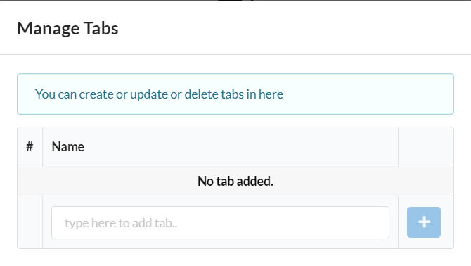 Manage Tabs