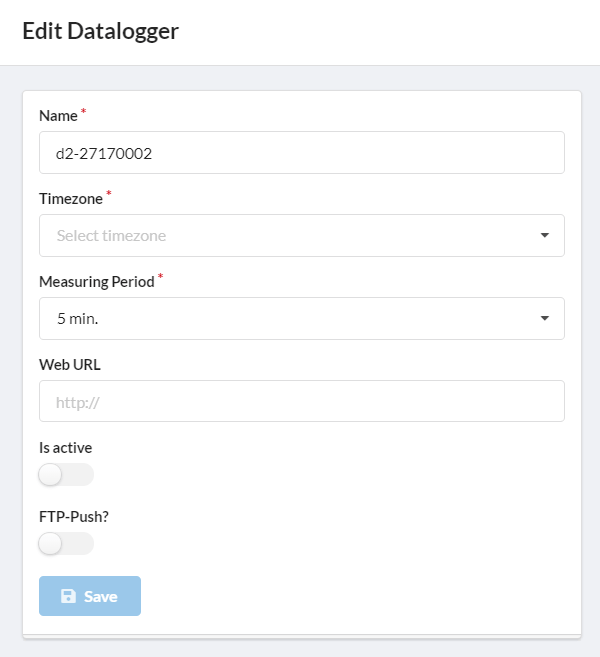 Edit Datalogger